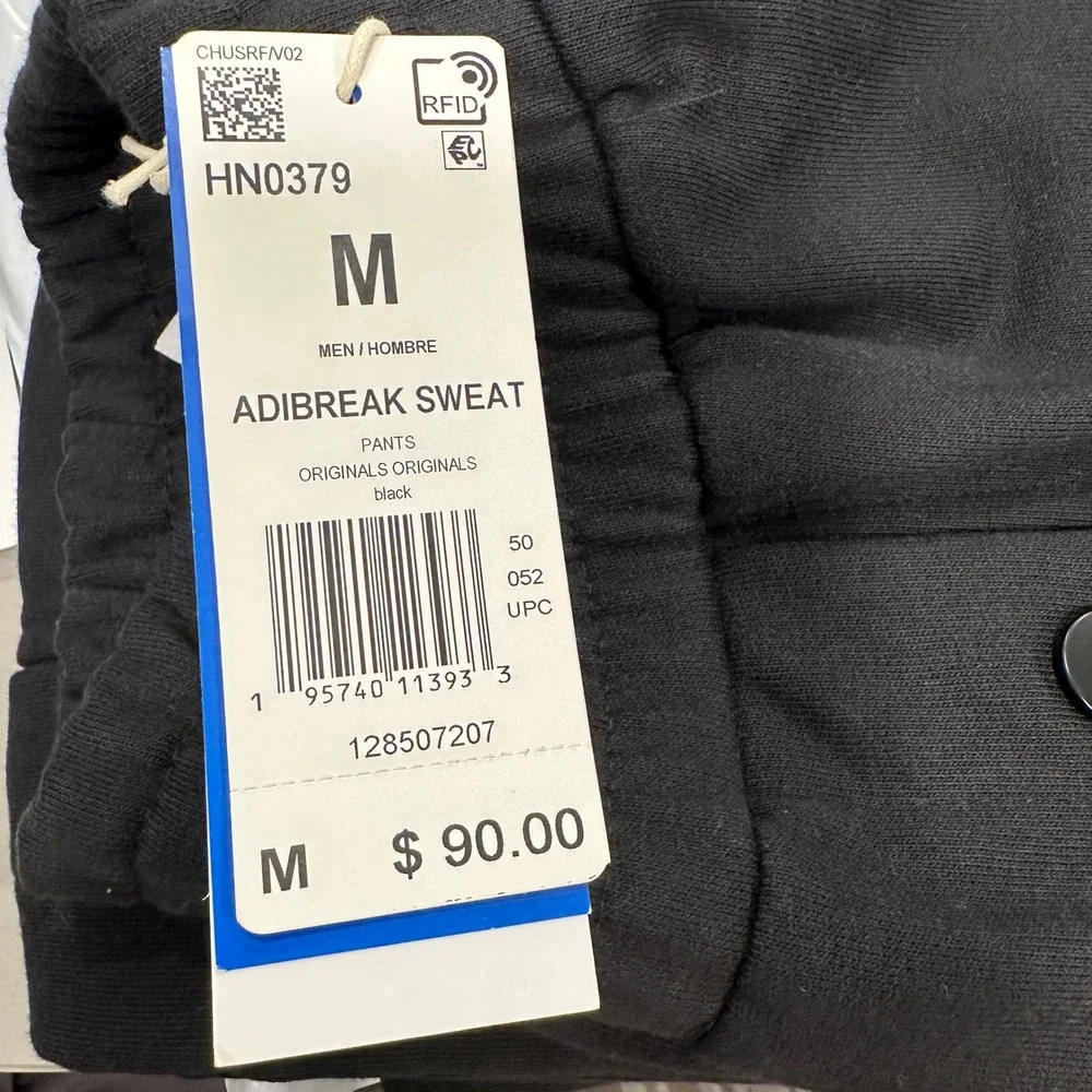 Adidas Adibreak Sweat Originals Snap Pants‎ Mens Medium Black Logos